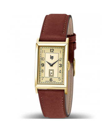 Montre Lip - Churchill T24 bracelet cuir marron foncé de pas cher