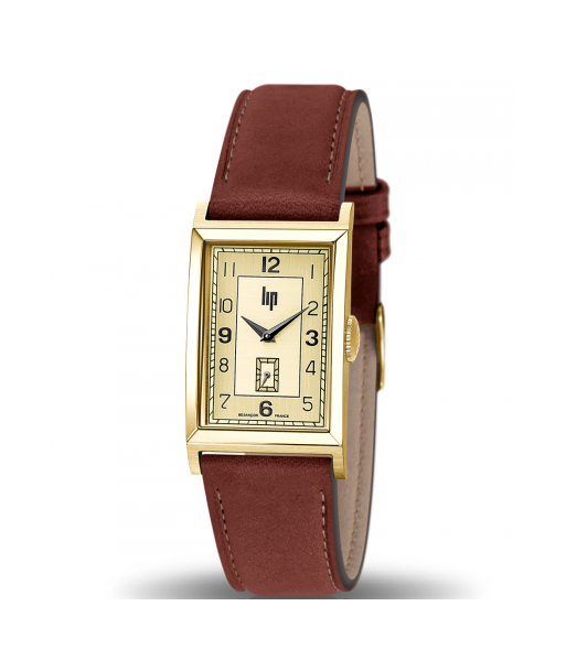 Montre Lip - Churchill T24 bracelet cuir marron foncé de pas cher