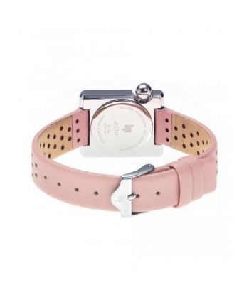 Montre Lip - Mach 2000 mini square bracelet cuir rose Livraison rapide