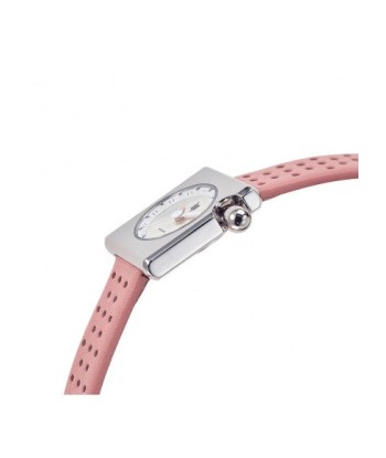 Montre Lip - Mach 2000 mini square bracelet cuir rose Livraison rapide