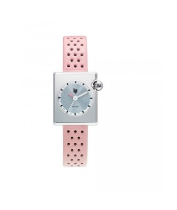 Montre Lip - Mach 2000 mini square bracelet cuir rose Livraison rapide