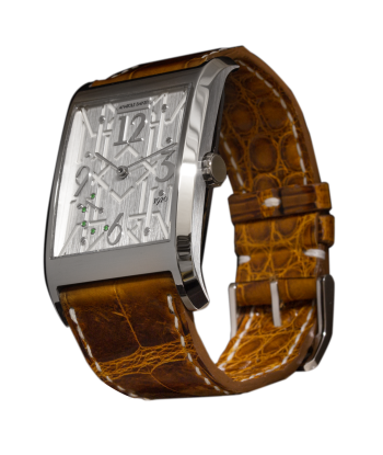 Montre ANATOLE BAKER 1920 - Dandy tsavorites vertes - Bracelet alligator Waxé marron Comparez plus de prix