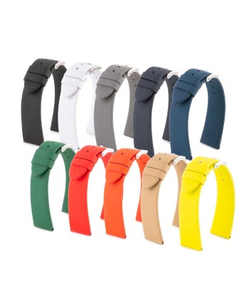 Bracelet classique "Essential" - Bracelet-montre cuir - Veau rubber (noir, gris, bleu, vert...) en linge