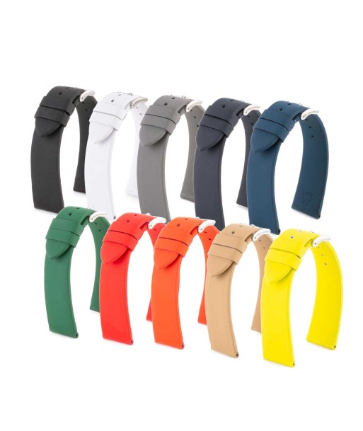 Bracelet classique "Essential" - Bracelet-montre cuir - Veau rubber (noir, gris, bleu, vert...) en linge