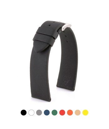 Bracelet classique "Essential" - Bracelet-montre cuir - Veau rubber (noir, gris, bleu, vert...) en linge