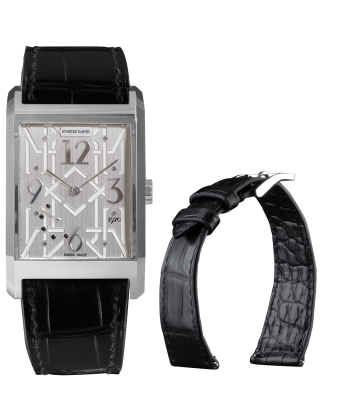 Montre ANATOLE BAKER 1920 - Dandy Diamants noirs - Bracelet alligator noir doublure noire sur le site 