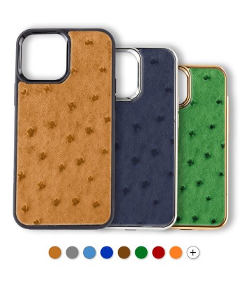 Coque "Sport case" cuir pour iPhone 15 & 14 ( tous modèles ) - Autruche véritable en ligne