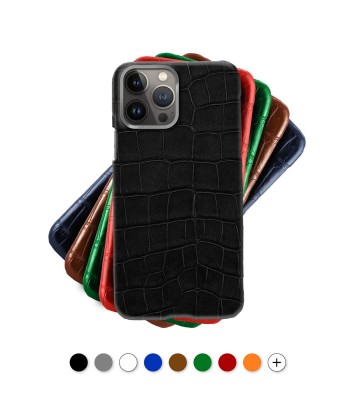 Coque cuir pour iPhone 15, 14 & 13 ( Tous modèles )  - Alligator soldes