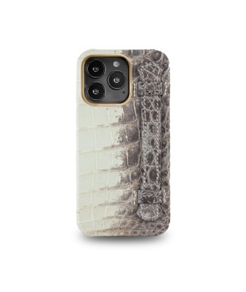 Coque cuir " Strap case " Himalaya pour iPhone 15, 14 & 13 Pro & Pro Max - Alligator / Crocodile d'Europe débarque