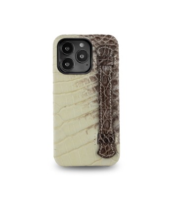 Coque cuir " Strap case " Himalaya pour iPhone 15, 14 & 13 Pro & Pro Max - Alligator / Crocodile d'Europe débarque