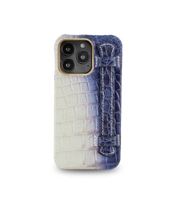 Coque cuir " Strap case " Himalaya pour iPhone 15, 14 & 13 Pro & Pro Max - Alligator / Crocodile d'Europe débarque