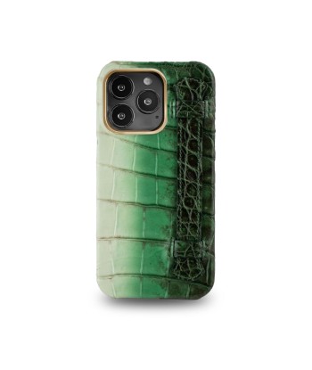 Coque cuir " Strap case " Himalaya pour iPhone 15, 14 & 13 Pro & Pro Max - Alligator / Crocodile d'Europe débarque