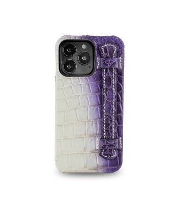 Coque cuir " Strap case " Himalaya pour iPhone 15, 14 & 13 Pro & Pro Max - Alligator / Crocodile d'Europe débarque