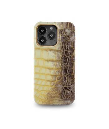 Coque cuir " Strap case " Himalaya pour iPhone 15, 14 & 13 Pro & Pro Max - Alligator / Crocodile d'Europe débarque