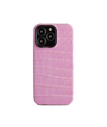 Vente exclusive - Coque cuir pour iPhone 13 Pro - Alligator rose 2 les ligaments