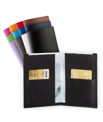 Etui à Passeport en cuir "Essential" - Veau grainé (noir, bleu, vert, marron, orange...) la livraison gratuite