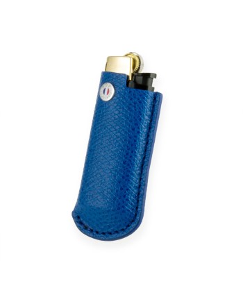 Briquet et son étui cuir "Essential" - Veau grainé (noir, bleu, vert, marron, orange...) Toutes les collections ici