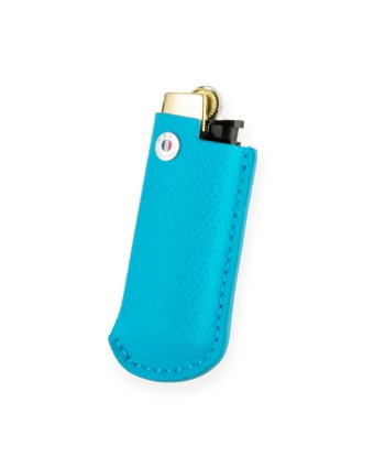 Briquet et son étui cuir "Essential" - Veau grainé (noir, bleu, vert, marron, orange...) Toutes les collections ici