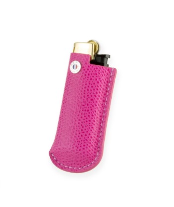 Briquet et son étui cuir "Essential" - Veau grainé (noir, bleu, vert, marron, orange...) Toutes les collections ici