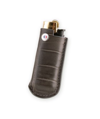 Briquet et son étui cuir "Essential" - Alligator (noir, bleu, vert, marron, orange...) online