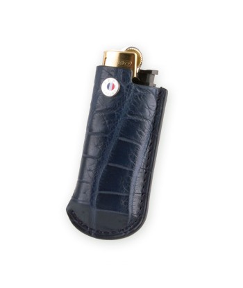 Briquet et son étui cuir "Essential" - Alligator (noir, bleu, vert, marron, orange...) online