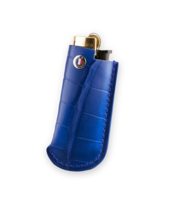 Briquet et son étui cuir "Essential" - Alligator (noir, bleu, vert, marron, orange...) online