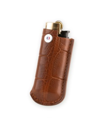 Briquet et son étui cuir "Essential" - Alligator (noir, bleu, vert, marron, orange...) online