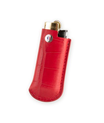 Briquet et son étui cuir "Essential" - Alligator (noir, bleu, vert, marron, orange...) online