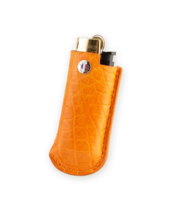 Briquet et son étui cuir "Essential" - Alligator (noir, bleu, vert, marron, orange...) online