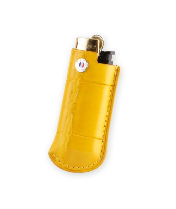 Briquet et son étui cuir "Essential" - Alligator (noir, bleu, vert, marron, orange...) online