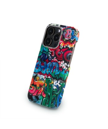 Coque cuir pour iPhone 15 , 14 & 13 ( Pro / Pro Max ) "Street Art" - Veau sur le site 