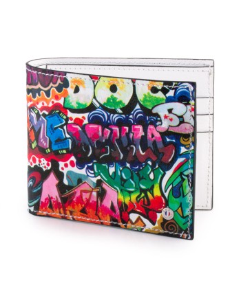 Portefeuille mini cuir « Street Art » - Veau basket pas cher