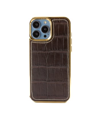 Vente exclusive - Coque "Sport case" cuir pour iPhone 13 Pro Max - Alligator marron 2 de la marque