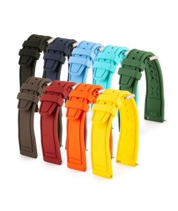 Bracelet-montre caoutchouc type IWC Pilot - Rubber (noir, bleu, vert, marron, rouge...) solde