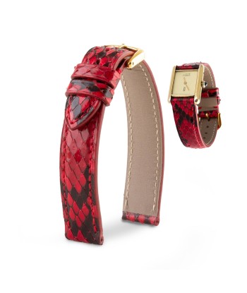 Cartier Tank Must - Bracelet montre cuir - Python rouge et noir outlet