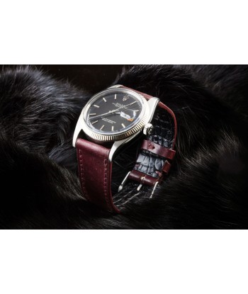 Bracelet pour montre cuir - Cordovan (noir, bleu, vert, marron, bordeaux) vente chaude votre 