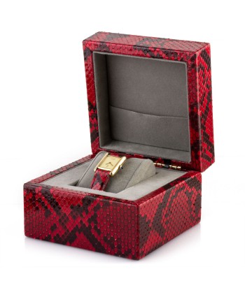 Pack "Saint-Valentin" - Montre d'occasion Cartier Tank Must et boîte python rouge / noir basket pas cher