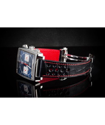 Tag Heuer Monaco - Bracelet-montre cuir - Alligator noir Comparez et commandez 