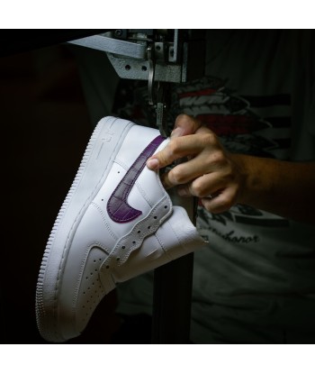 Sneakers Nike Air force 1  - Custom Swoosh cuir - Alligator Profitez des Offres !