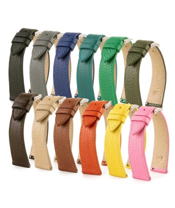 Bracelet-montre en cuir - Buffle (noir, bleu, vert, marron, kaki...) basket pas cher