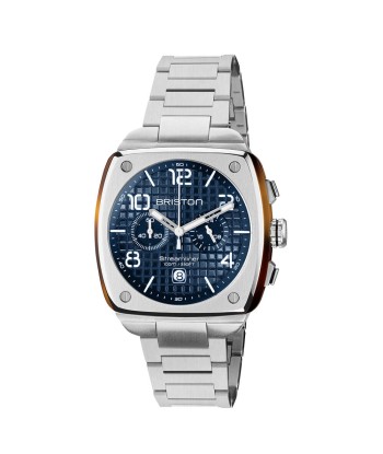 MONTRE BRISTON - STREAMLINER URBAN CHRONO ACIER ET ACÉTATE – BLEU en linge