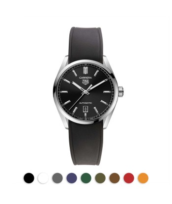 Tag Heuer Carrera - Bracelet montre caoutchouc intégré - Rubber (noir, marron, bleu...) de pas cher