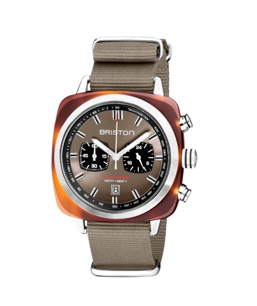 MONTRE BRISTON - CLUBMASTER SPORT ACÉTATE - TAUPE pas cher