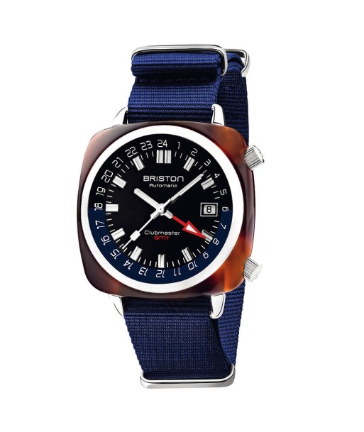 MONTRE BRISTON - CLUBMASTER TRAVELER GMT ACÉTATE – BLEU paiement sécurisé