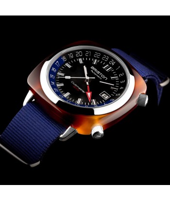 MONTRE BRISTON - CLUBMASTER TRAVELER GMT ACÉTATE – BLEU paiement sécurisé