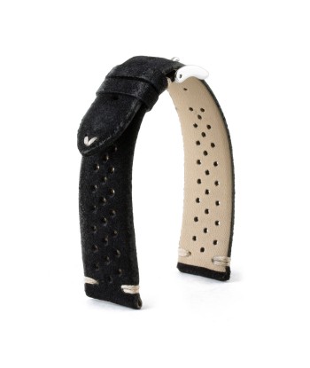 ​Vintage "Driver" strap - Leather watch band - Calf (black, grey, brown, blue, red, green, kaki) Les magasins à Paris et en Île-de-France