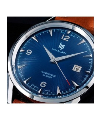 Lip watch - Himalaya 40mm automatic blue sunburst dial leather strap de votre