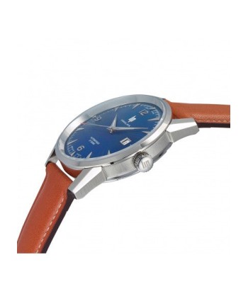 Lip watch - Himalaya 40mm automatic blue sunburst dial leather strap de votre