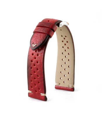 ​Vintage "Driver" strap - Leather watch band - Calf (black, grey, brown, blue, red, green, kaki) Les magasins à Paris et en Île-de-France