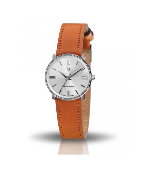 Lip Watch - Dauphine 29mm Brown-Orange Leather Strap ou a consommer sur place